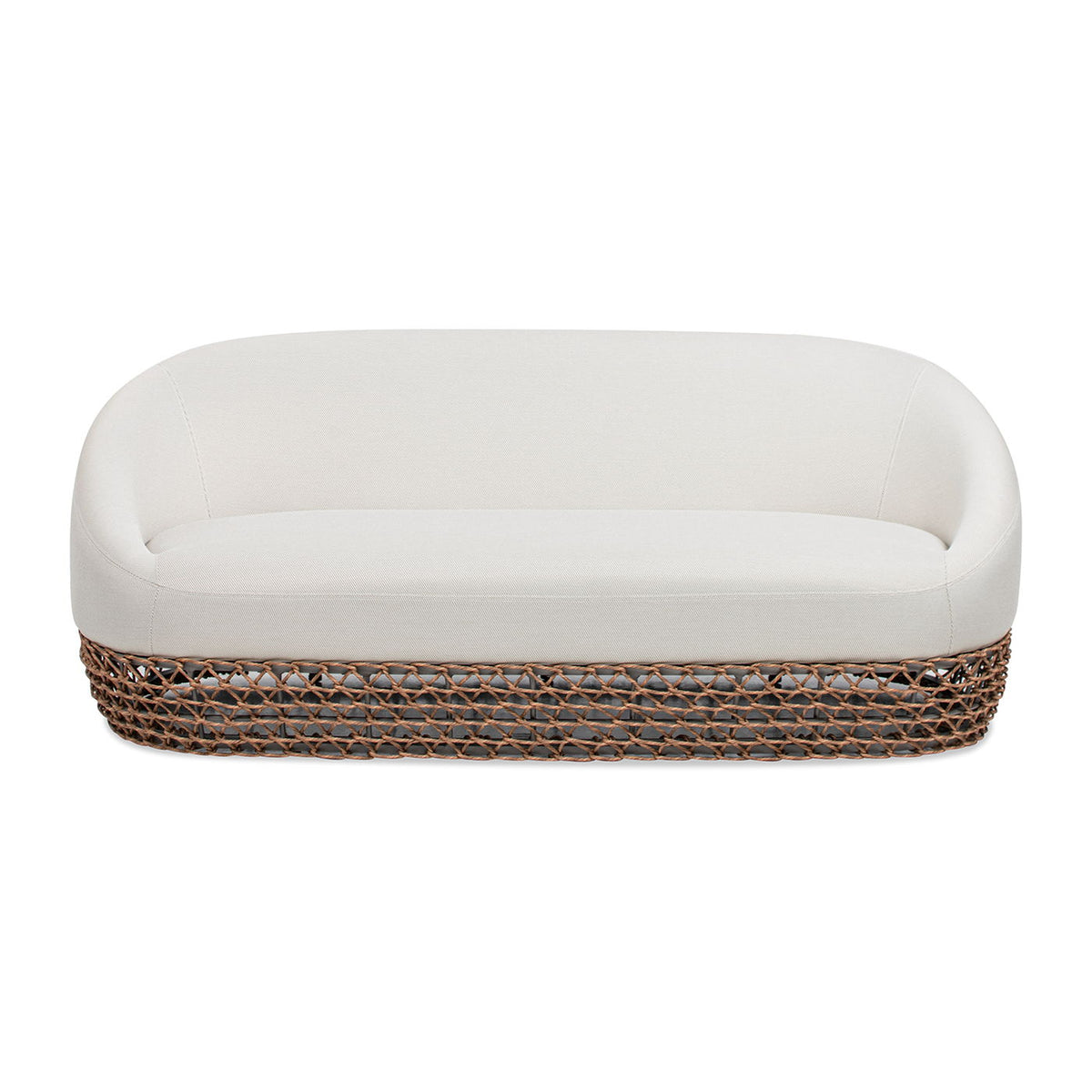 Willow Upholstered Patio Deep Seating Sofa with Sunbrella Upholstery - Dark Gray or Dark Brown