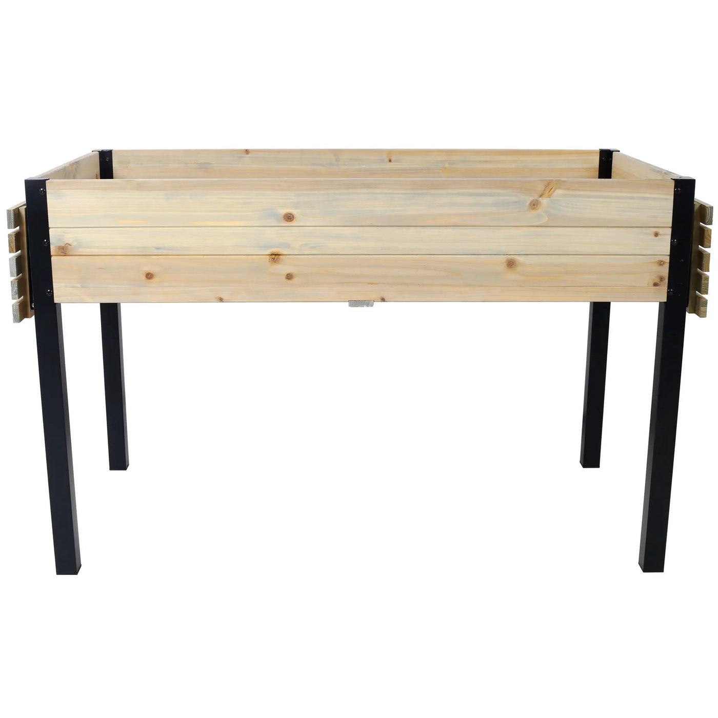 Raised Garden Bed With Metal Legs and Folding Storage Shelf by HouseOfZazla