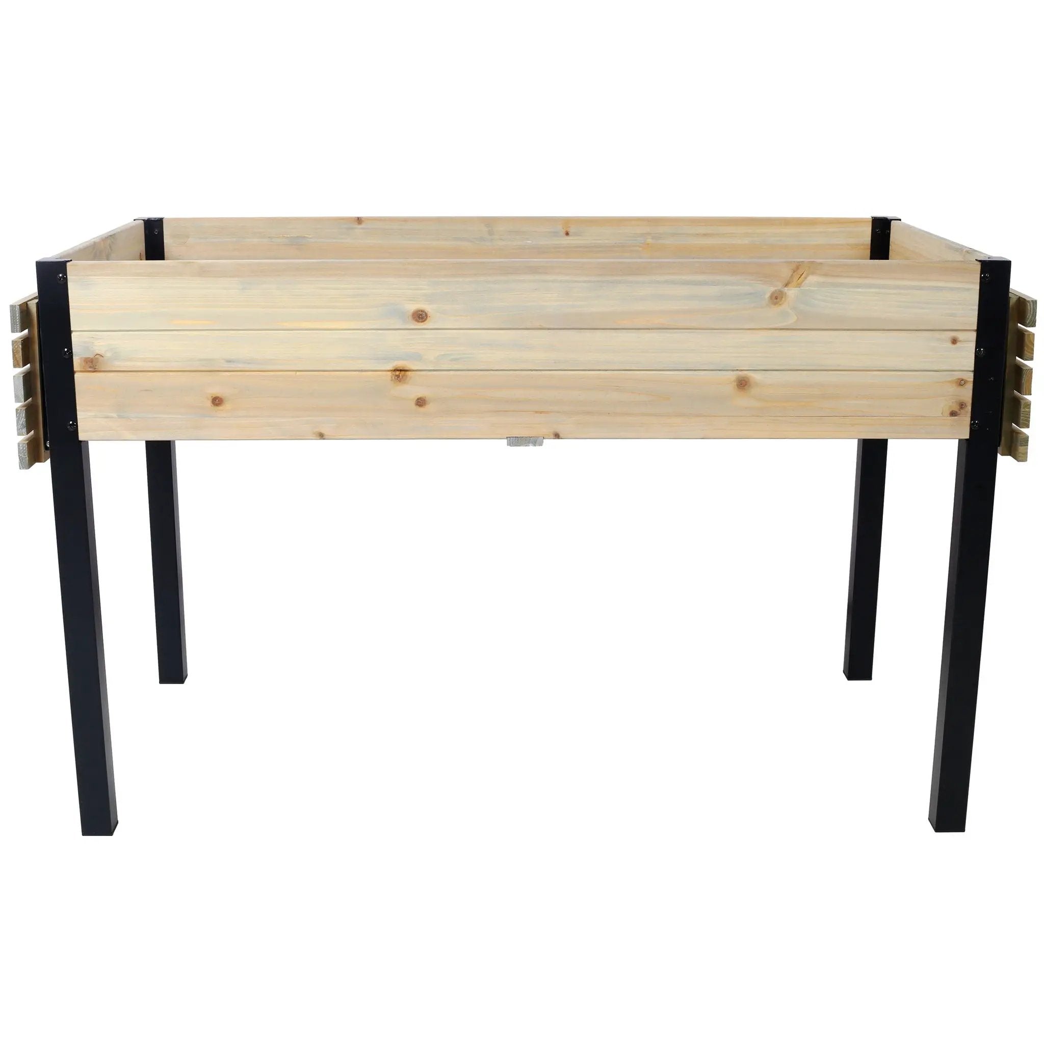 Raised Garden Bed With Metal Legs And Folding Storage Shelf by Unique Piece Furniture