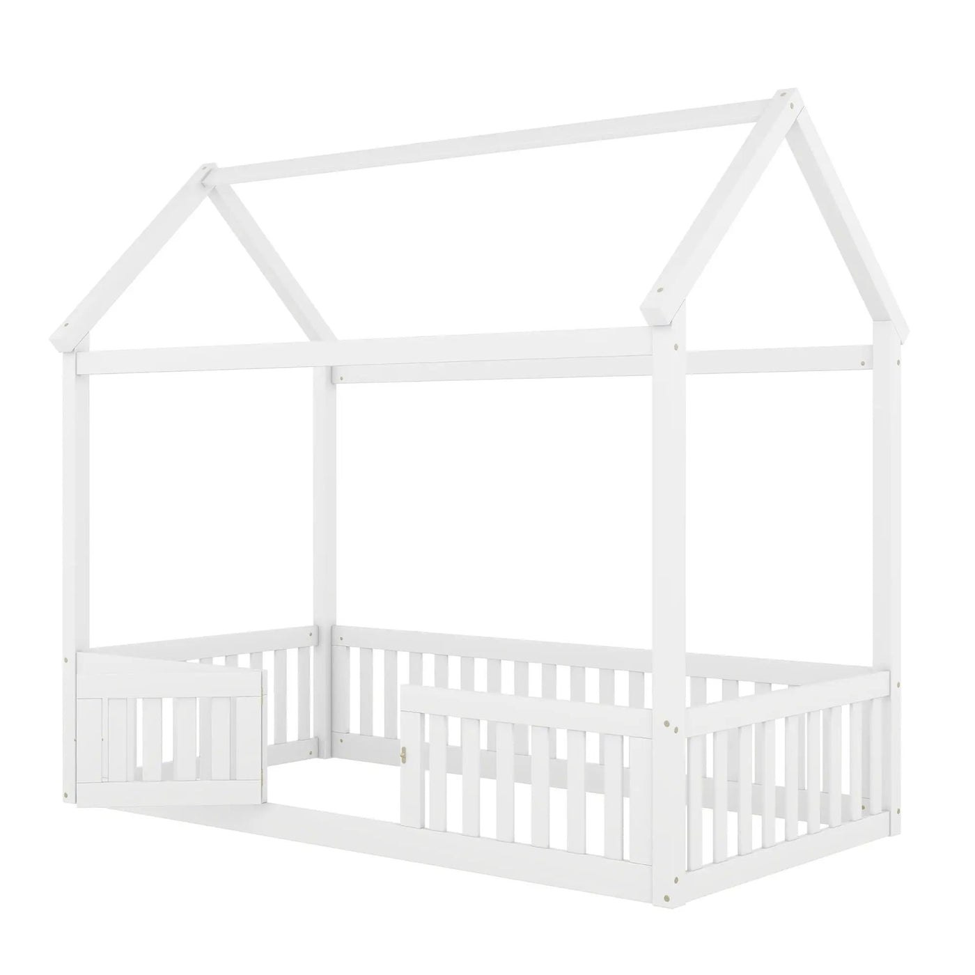 Wood House Bed With Fence And Door by Unique Piece Furniture