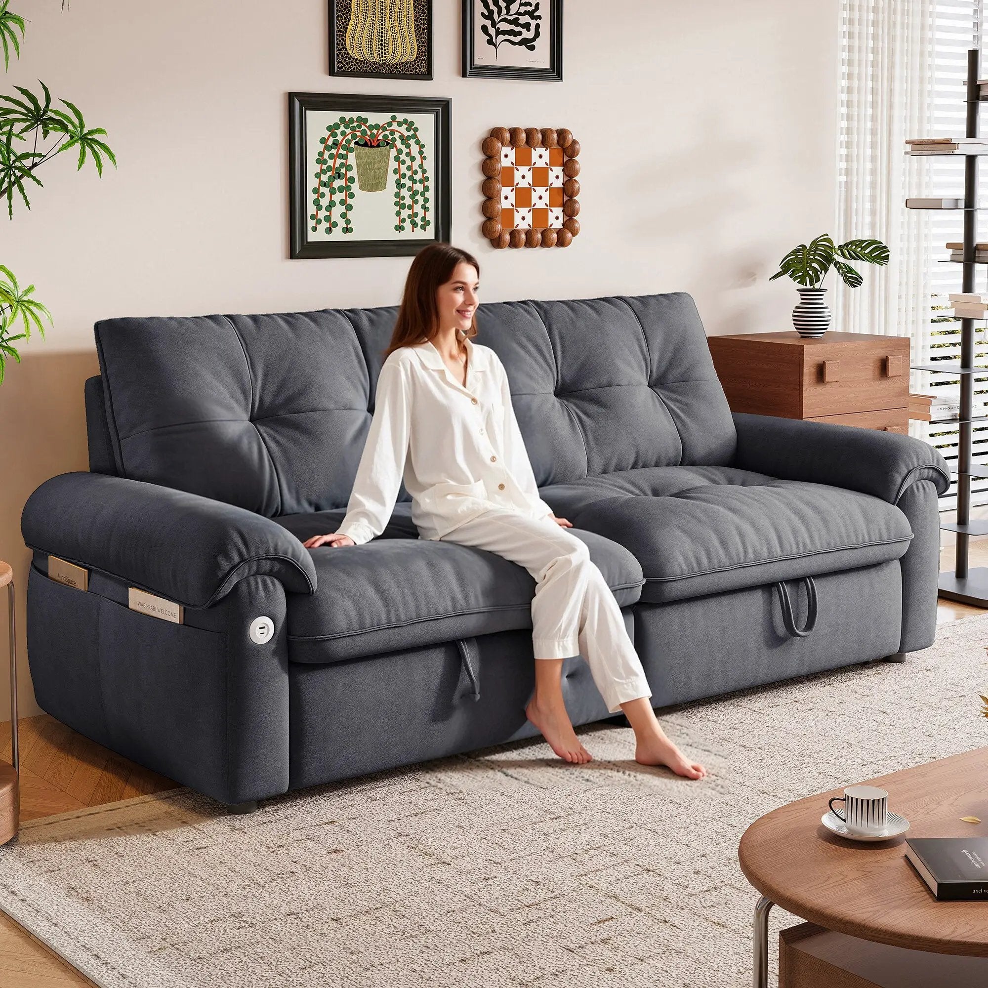 77-Inch Convertible Sofa Bed by HouseOfZazla