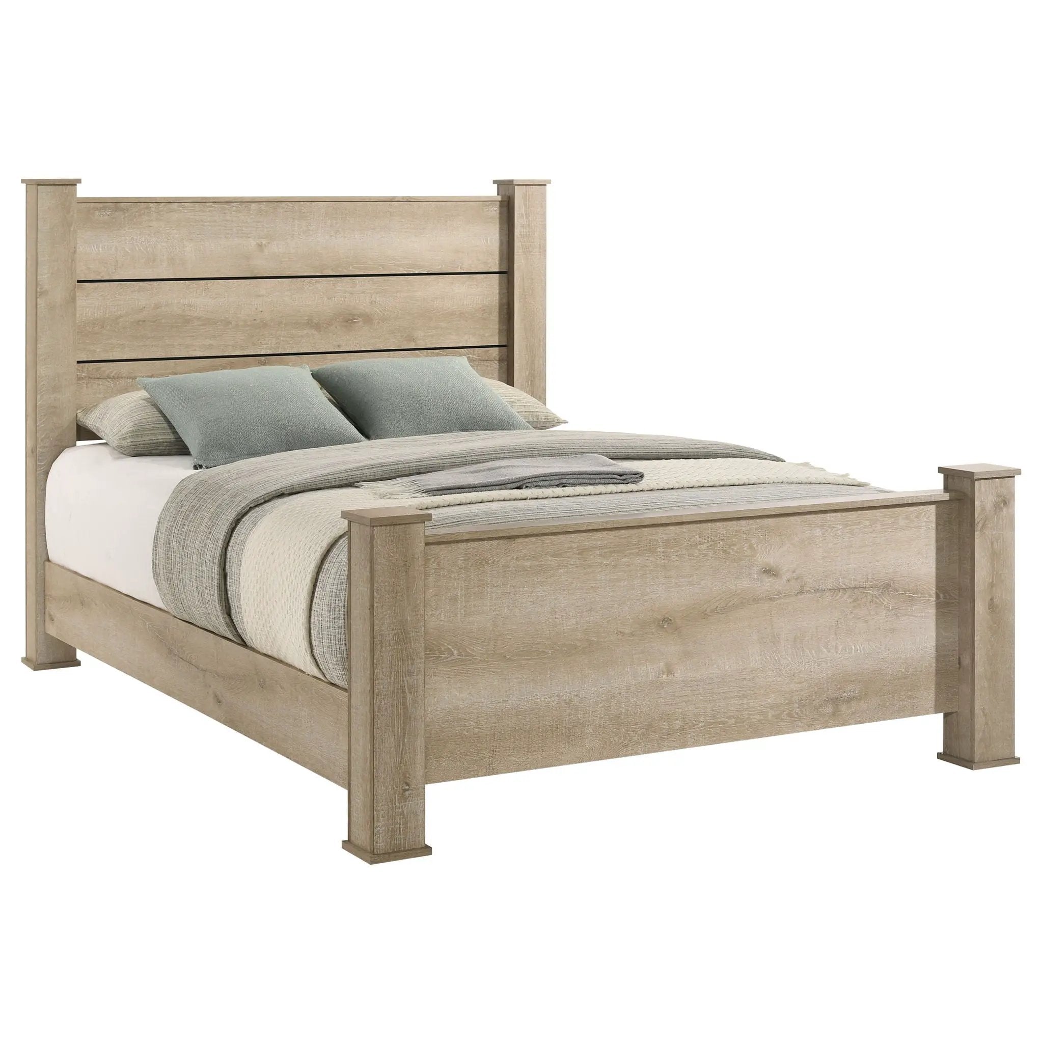 Oakglen 55-inch California King Panel Bed Weathered Oak by Unique Piece Furniture