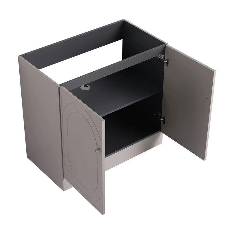 Contemporary Freestanding Bathroom Vanity With Resin Sink & Soft-Close Cabinet Doors by HouseOfZazla