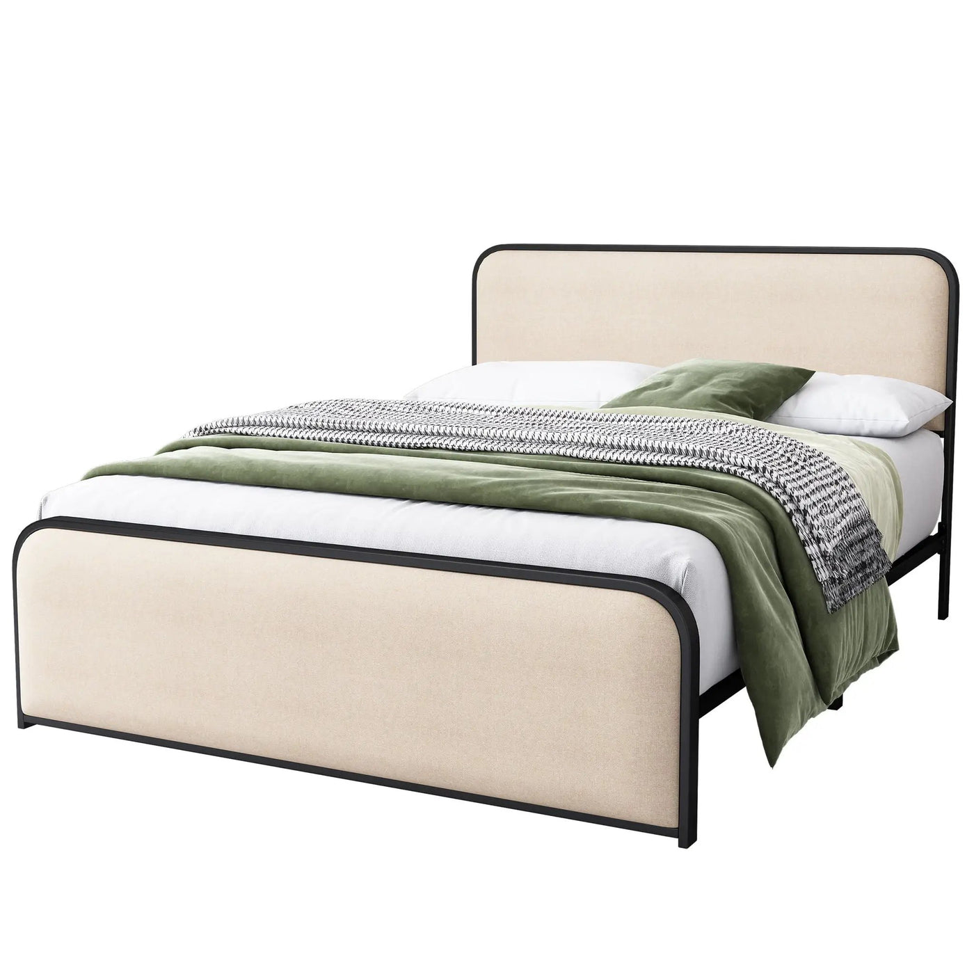 Modern Bed With Curved Upholstered Headboard and Footboard by HouseOfZazla