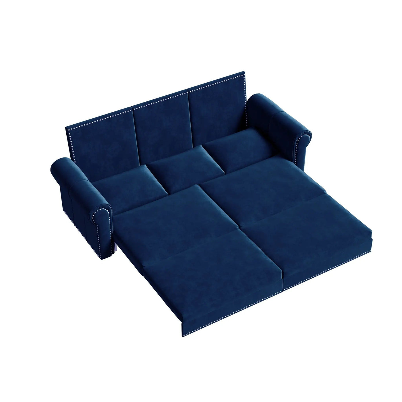 3 In 1 Convertible Sleeper Sofa With Nailhead Trim & Rolled Arm by HouseOfZazla