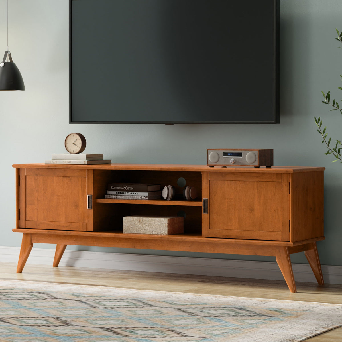 Draper - Handcrafted Mid Century Low TV Media Stand, photo 25 of 40