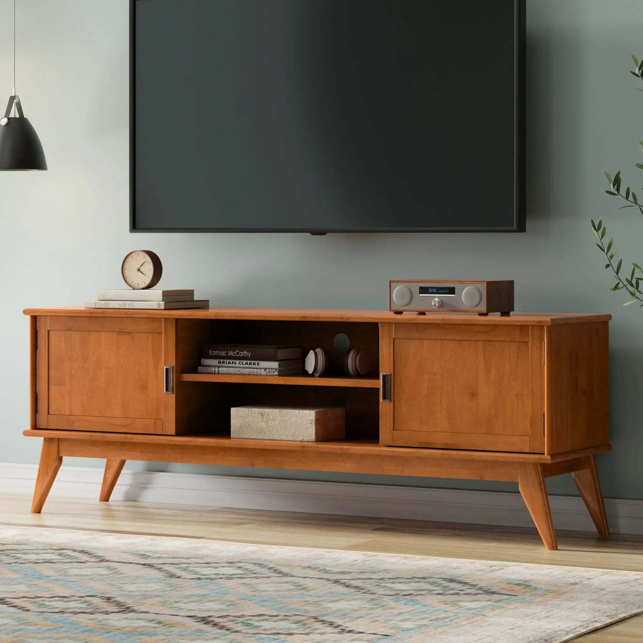 Draper - Handcrafted Mid Century Low TV Media Stand by HouseOfZazla