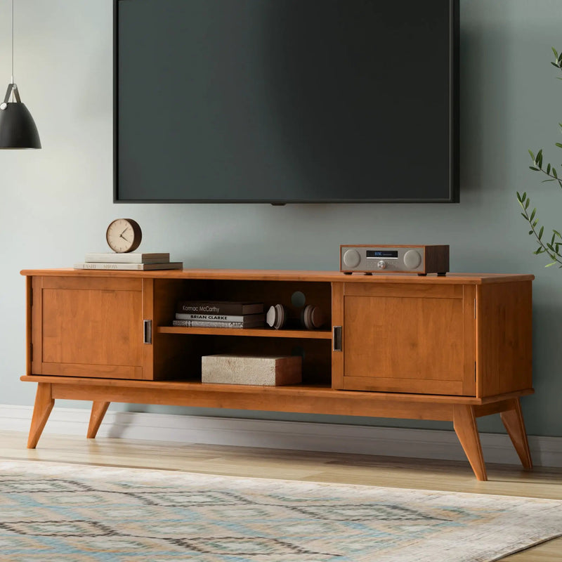 Draper - Handcrafted Mid Century Low TV Media Stand by HouseOfZazla