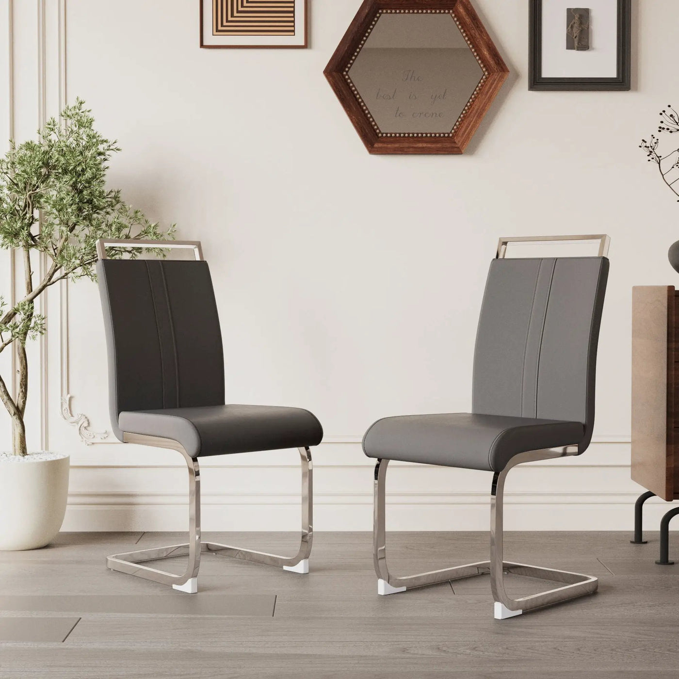 Modern Dining Chairs With Padded Seat, High Back by HouseOfZazla