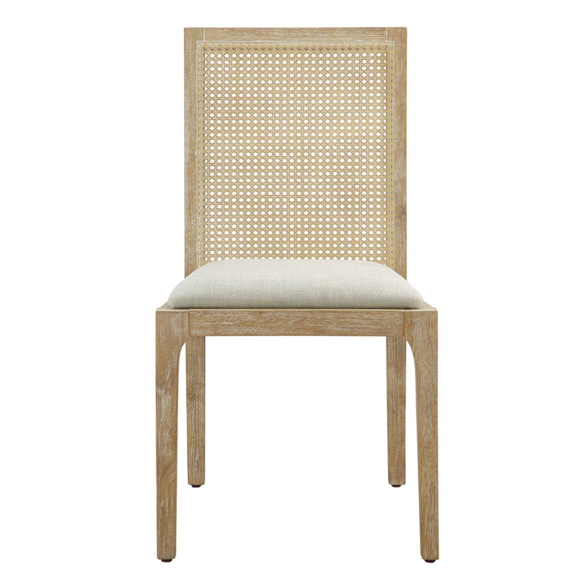 Dining Chair Set with Synthetic Cane Back and Upholstered Seat - Natural, photo 7 of 9