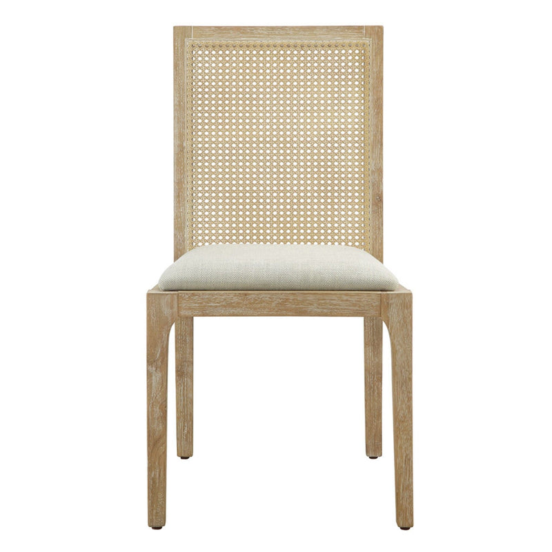 Dining Chair Set with Synthetic Cane Back and Upholstered Seat - Natural, photo 7 of 9