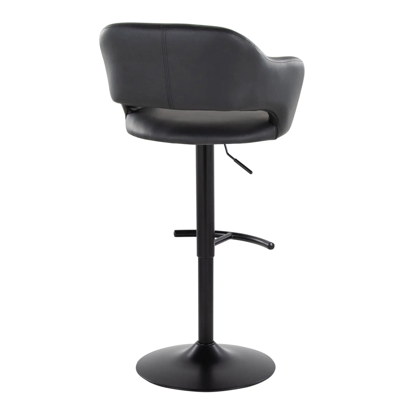Margarite - Contemporary Adjustable Barstool With Swivel With Rounded T Footrest (Set of 2) by HouseOfZazla