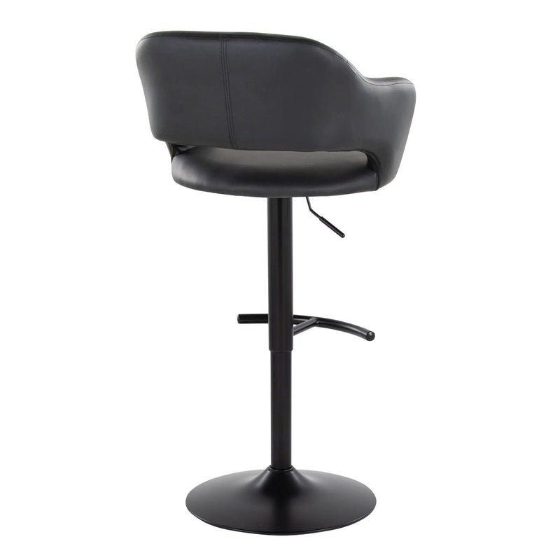 Margarite - Contemporary Adjustable Barstool With Swivel With Rounded T Footrest (Set of 2) by HouseOfZazla