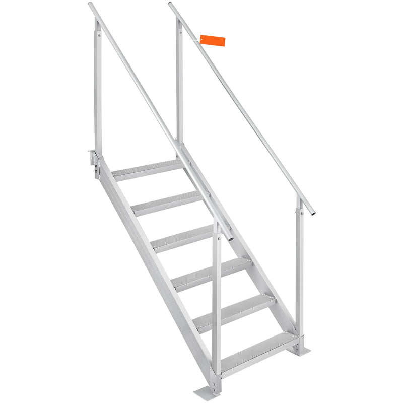 Dock Ladder, 43''-51'' Adjustable Height, 6 Steps with Dual Handrails by HouseOfZazla