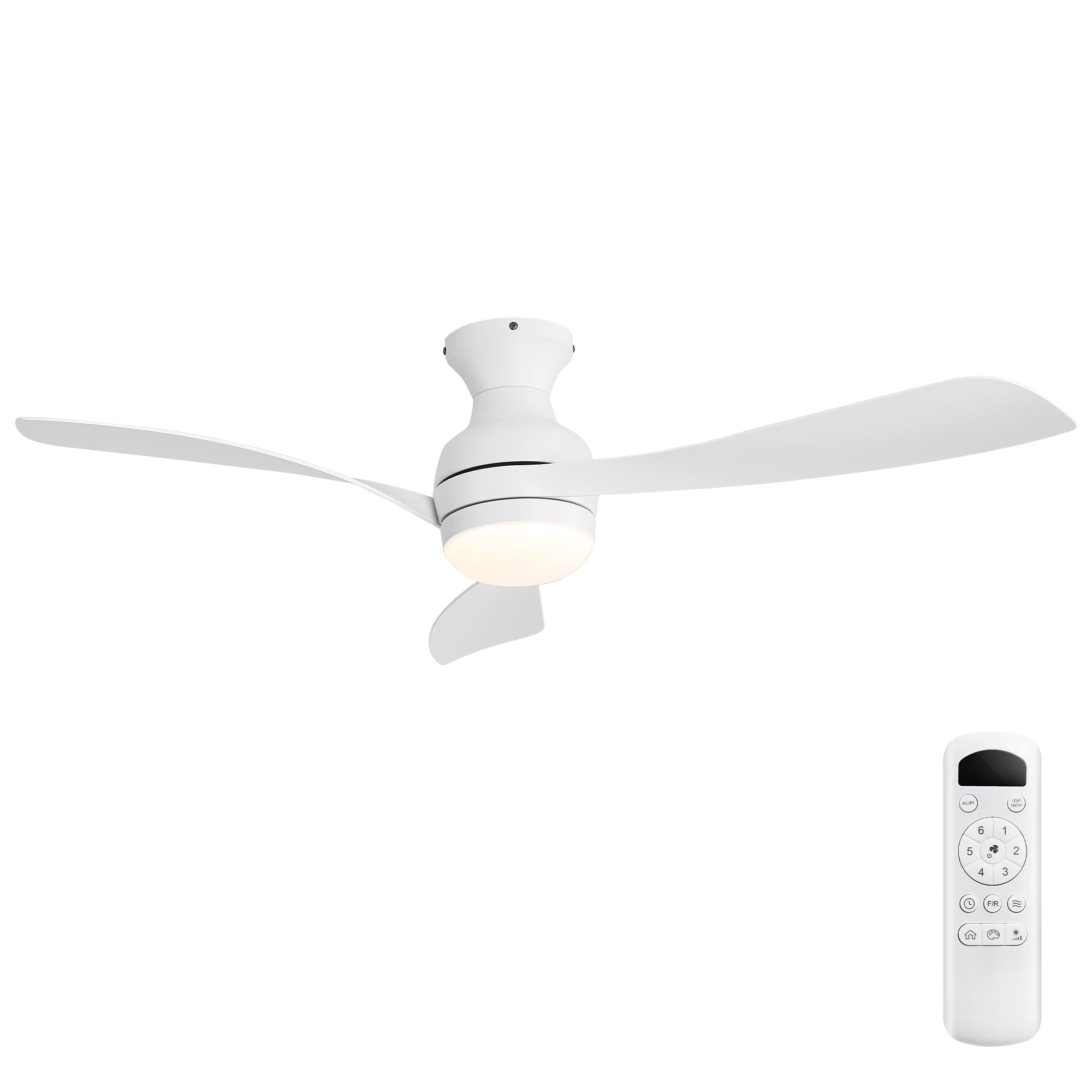 52" Low Profile Ceiling Fan with Lights, Quiet Reversible DC Motor, Dimmable LED by HouseOfZazla