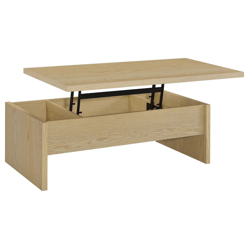 Canoga Engineered Wood Lift Top Coffee Table Light Oak by Unique Piece Furniture