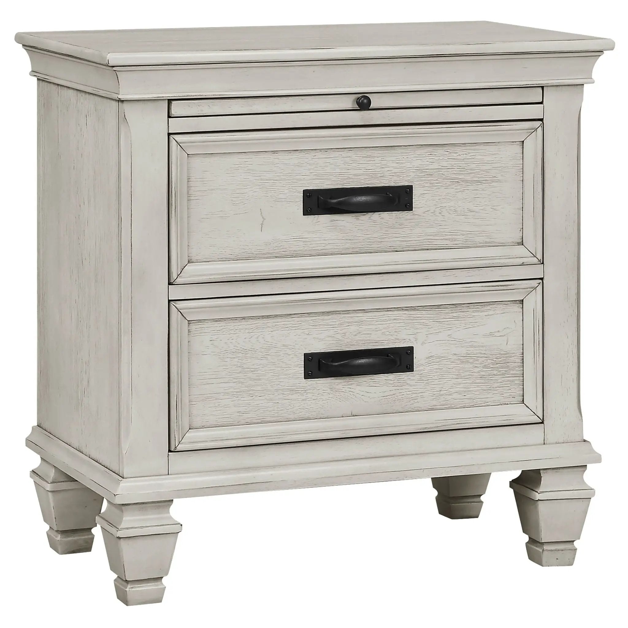 Franco 4-piece Eastern King Bedroom Set Distressed White by Unique Piece Furniture