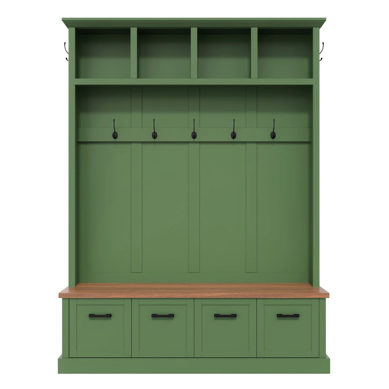 Farmhouse Hall Tree with Storage Bench, photo 10 of 10