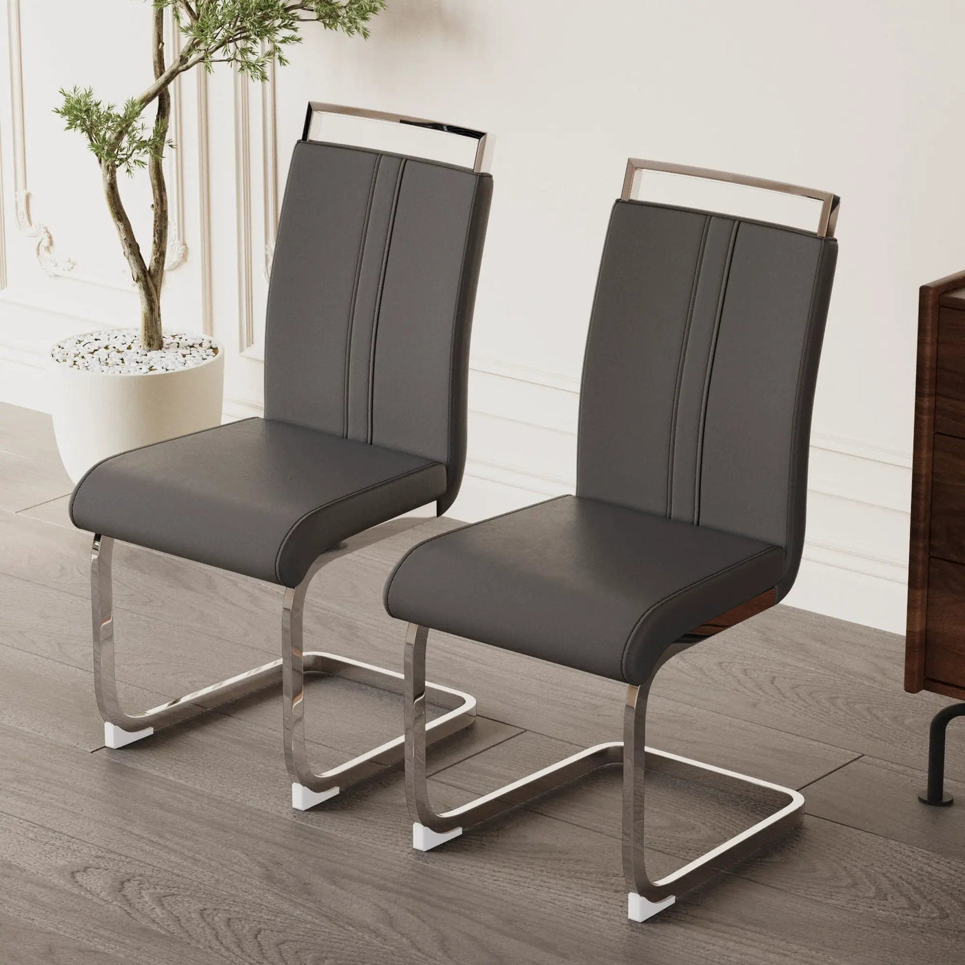 Modern Dining Chairs With Padded Seat, High Back by HouseOfZazla