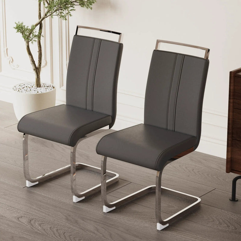 Modern Dining Chairs With Padded Seat, High Back