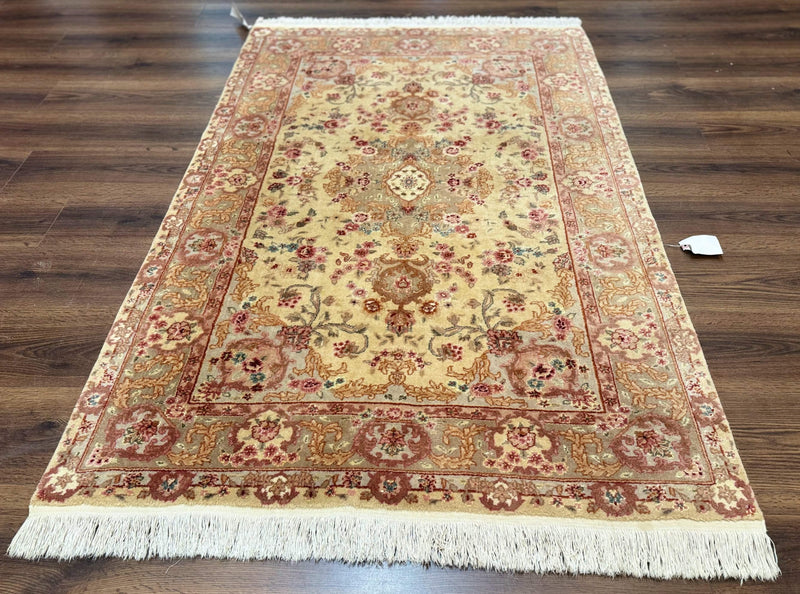 Sino Persian Rug 4x6, Wool and Silk Highlights, Fine 200 KPSI by Jewel Rugs