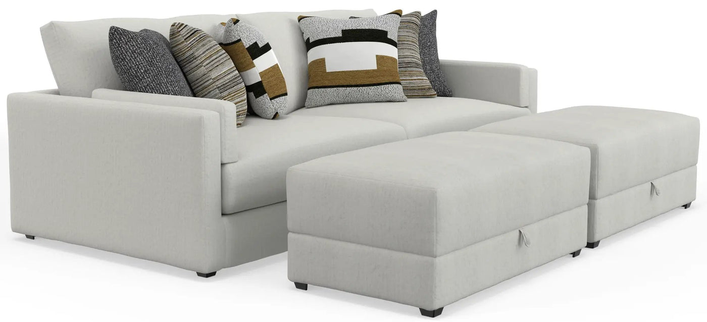 Trevor - Extra Deep Oversized Sofa With Included Storage Cocktail Ottoman by Unique Piece Furniture