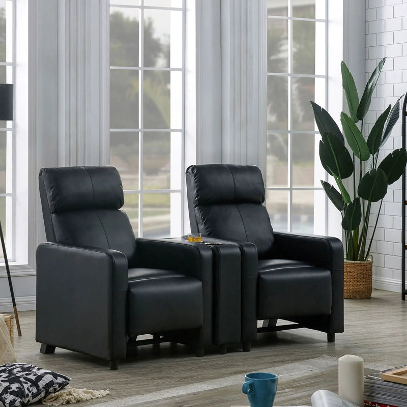 Toohey Upholstered Home Theater Storage Wedge Console Black by Unique Piece Furniture