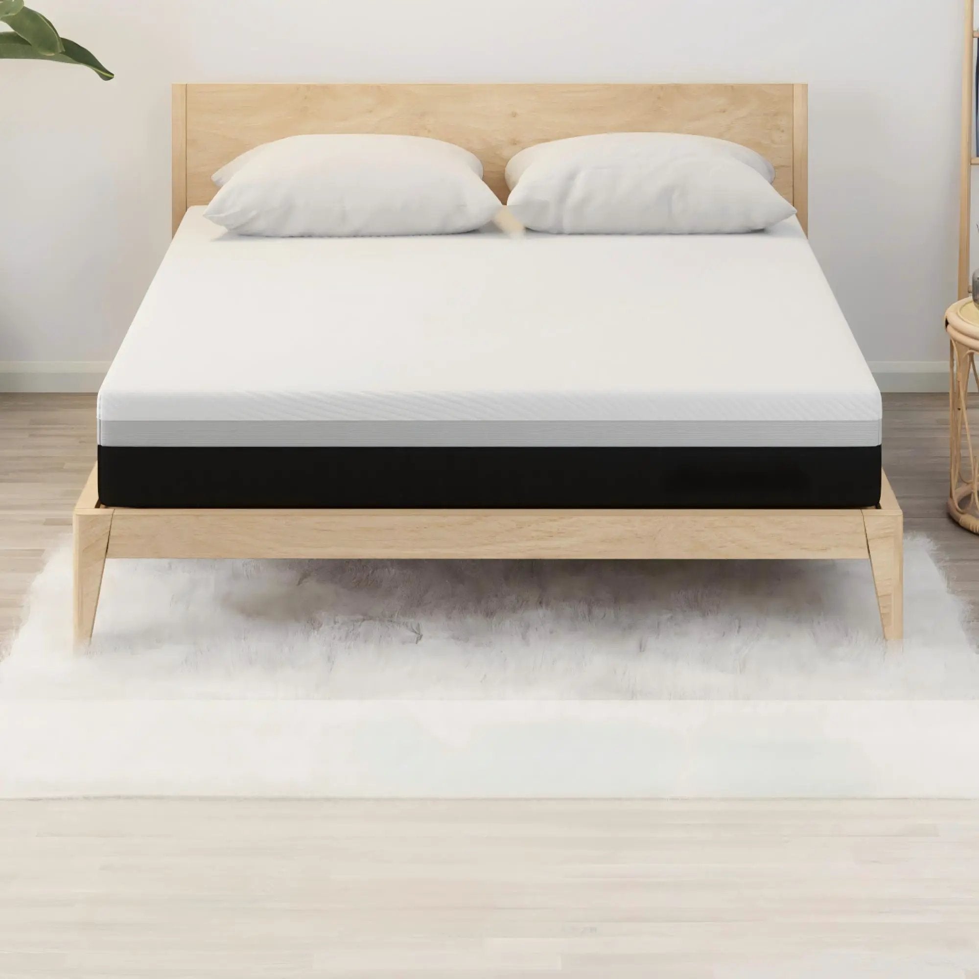 12'' Hybrid Mattress, Cooling Memory Foam & Pocket Springs Medium Firm - White - Queen by Unique Piece Furniture