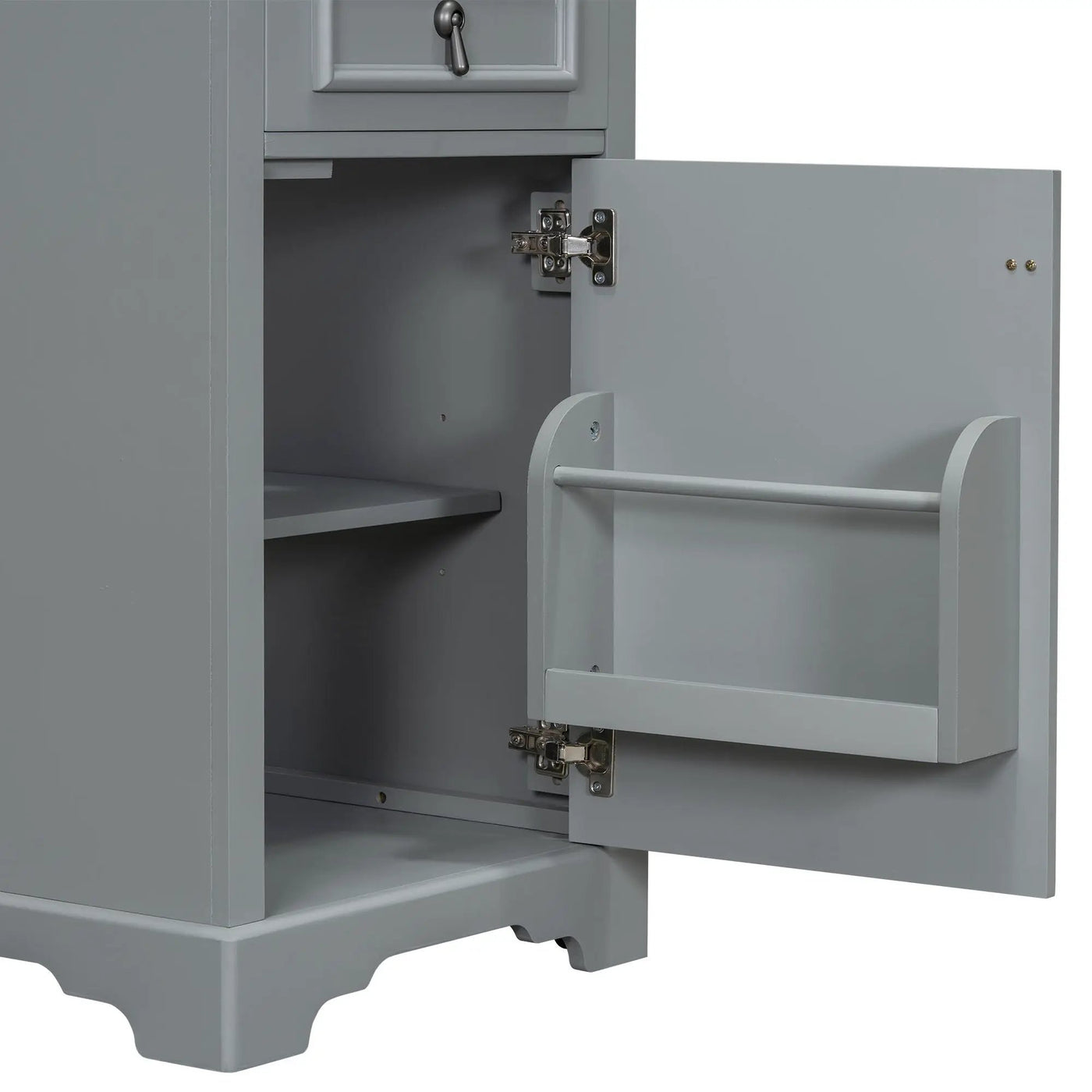 Elegant Bathroom Vanity With Ceramic Sink, Soft Close Door, Adjustable Shelf by HouseOfZazla