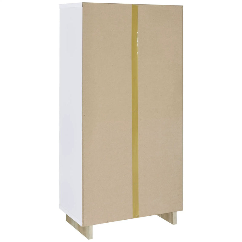 Dalton 65-inch 6-shelf Bookcase White and Distressed Pine by Unique Piece Furniture