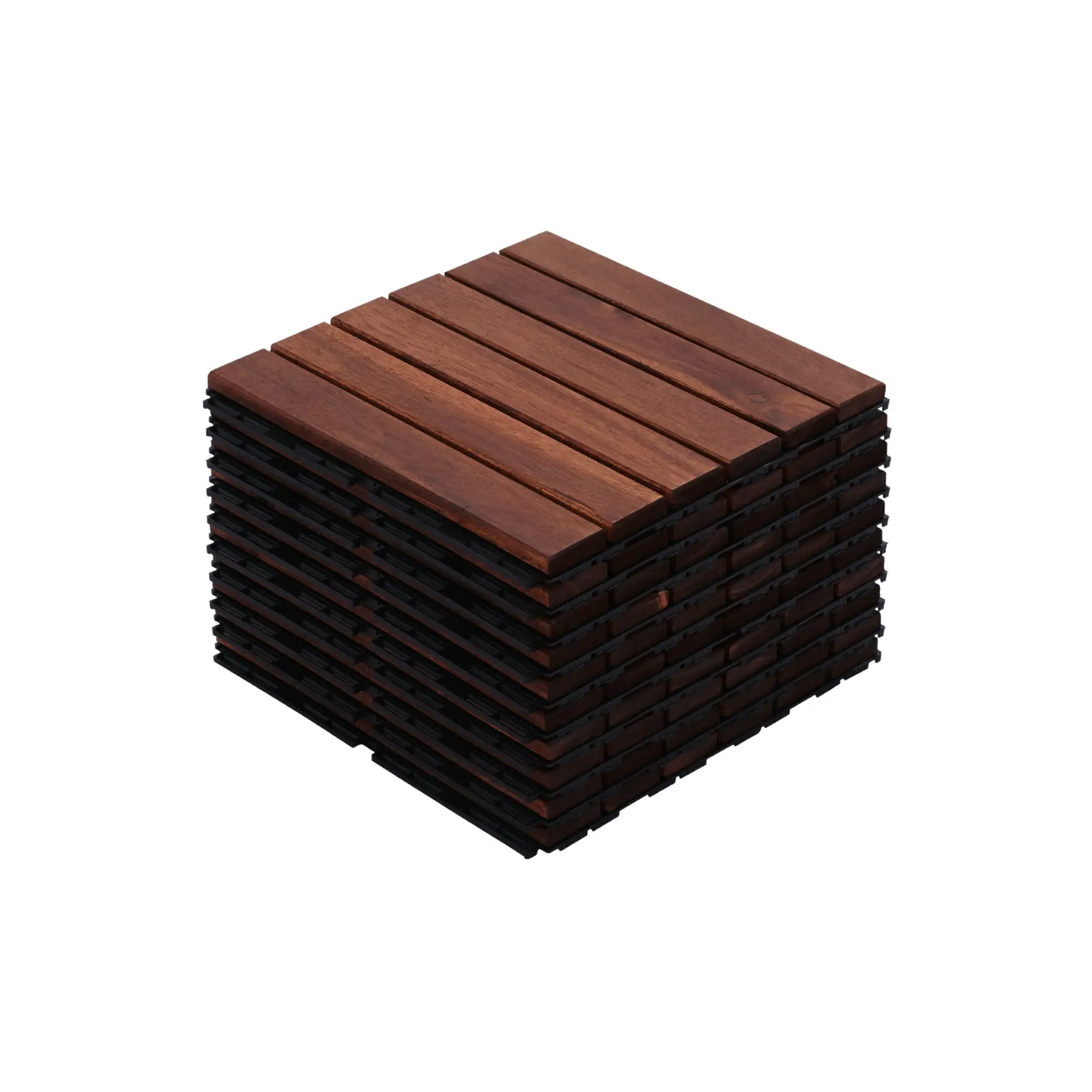 10 PCS Interlocking Acacia Hardwood Deck Tiles by HouseOfZazla