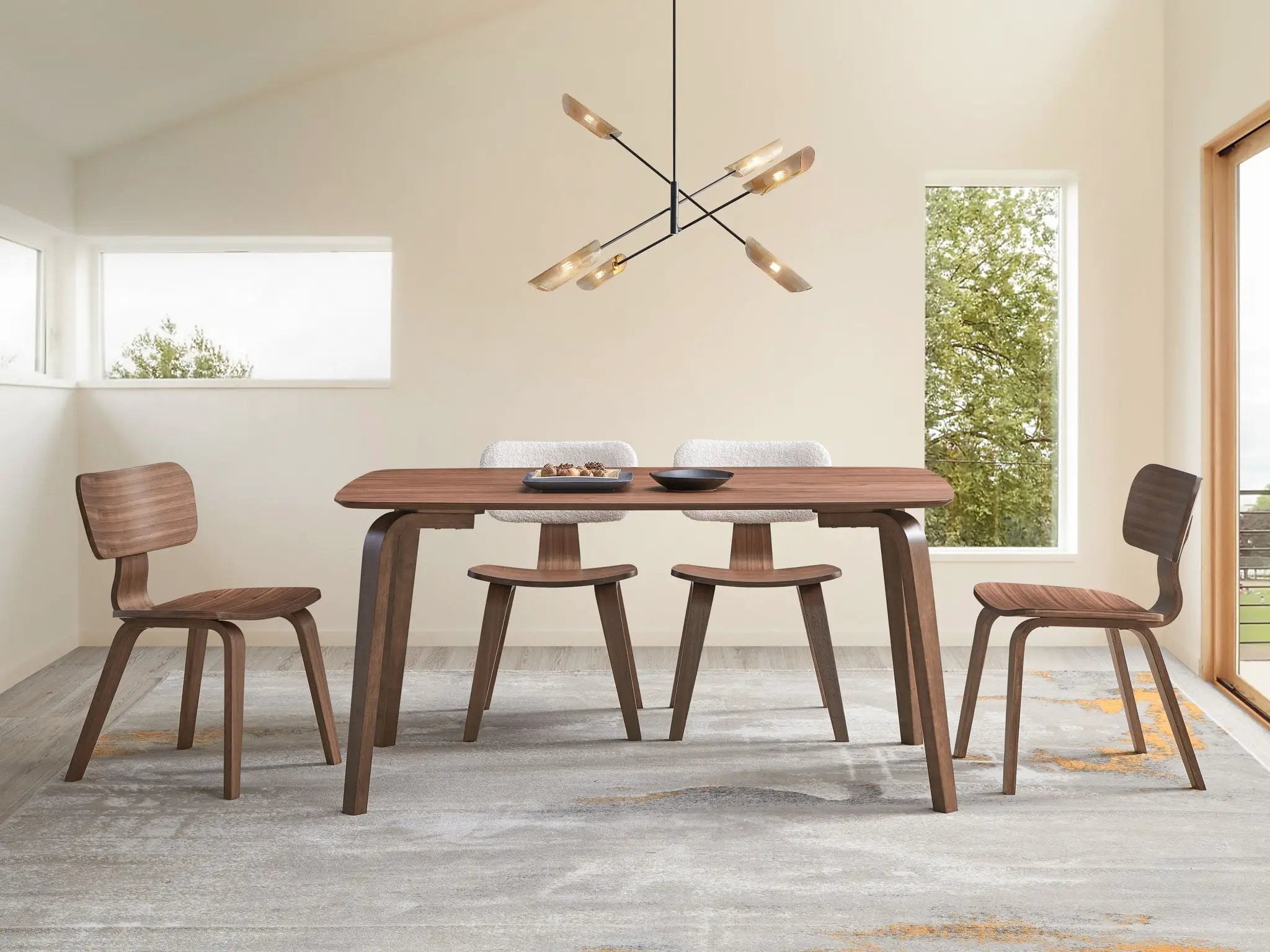 Casson - 5 Piece Dining Room Set - Walnut by Unique Piece Furniture