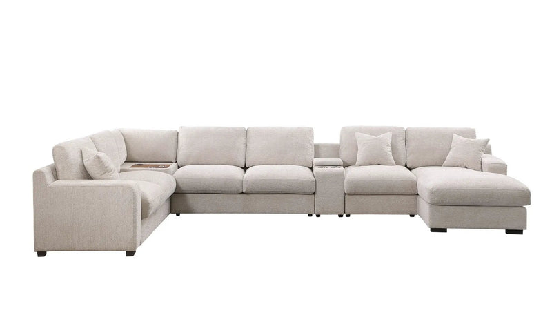Celine - Fabric Corner Sectional Sofa With Right-Facing Chaise, Cupholders, And Charging Ports by Unique Piece Furniture