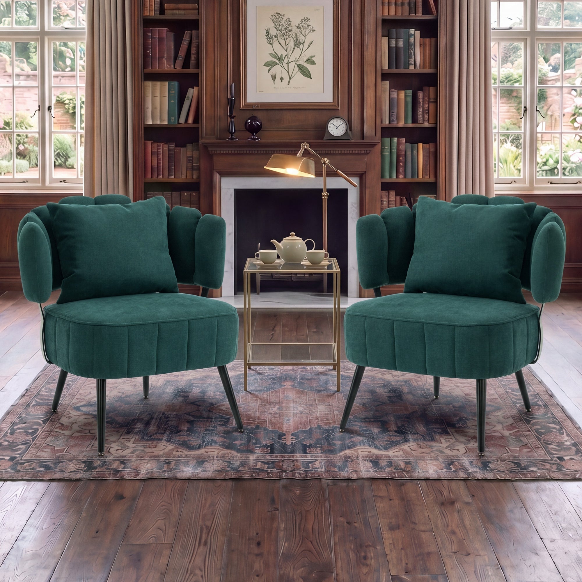 Decorative Chenille Armchair with Spring Seat Cushion by HouseOfZazla