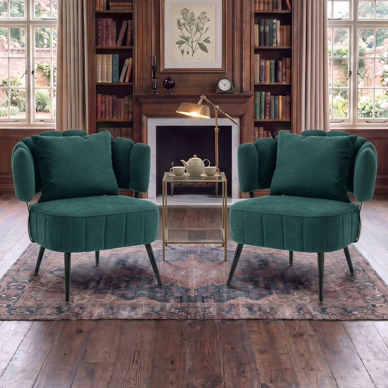 Decorative Chenille Armchair with Spring Seat Cushion by HouseOfZazla