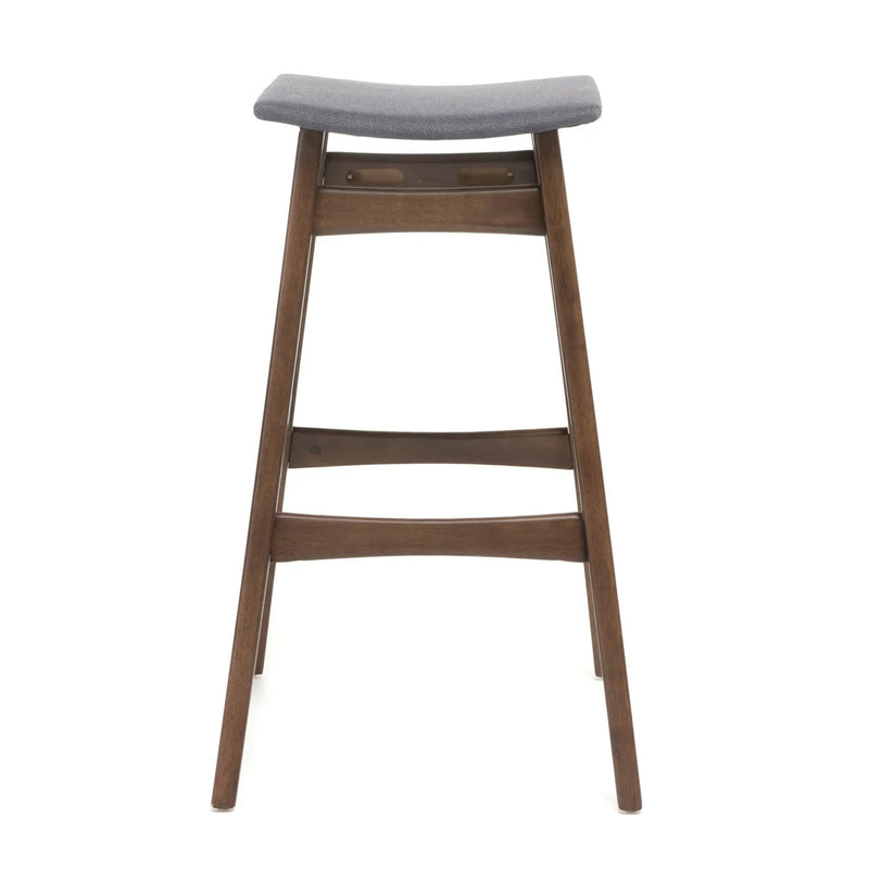 Mid Century Modern Bar Stool Set With Upholstered Seating by HouseOfZazla