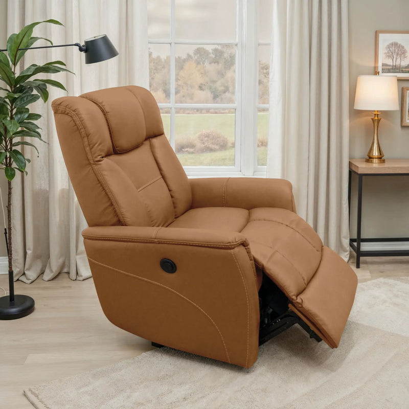Oslo - Power Recliner With Manual Adjustable Headrest And Power Footrest - Brown by HouseOfZazla