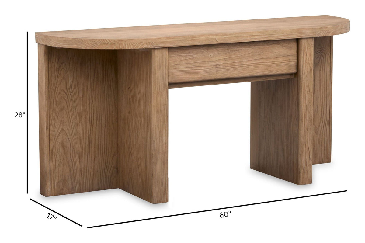 Hayden - Demilune Sofa Table - Golden Oat, photo 5 of 7