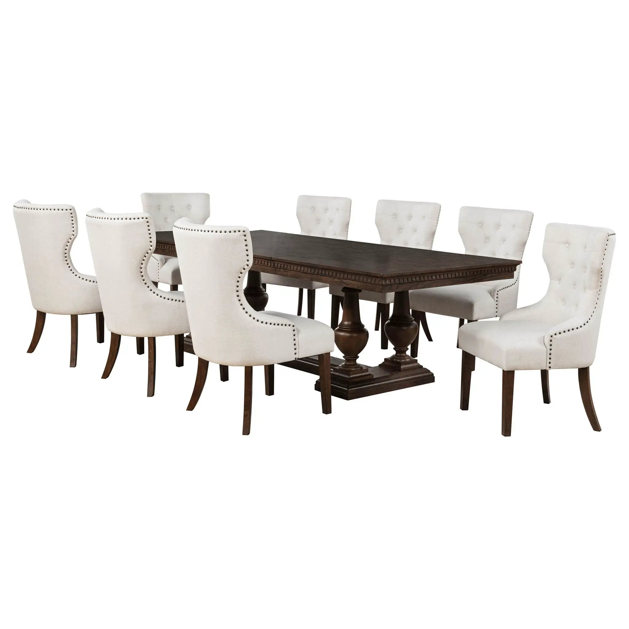 Ridgewell 9-piece Rectangular Trestle Dining Set Dark Oak by Unique Piece Furniture