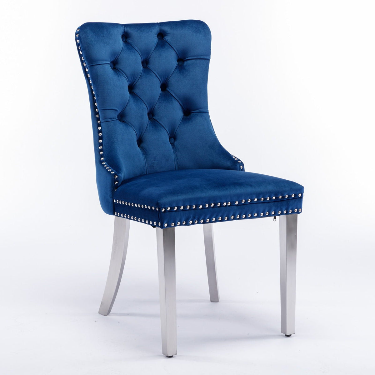 Contemporary Upholstered Dining Chair Set with Nailhead Trim - Multiple Colors, photo 20 of 24