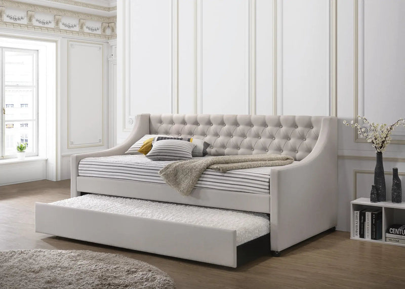 Lianna Fog Fabric Daybed with Trundle (Twin) by HouseOfZazla