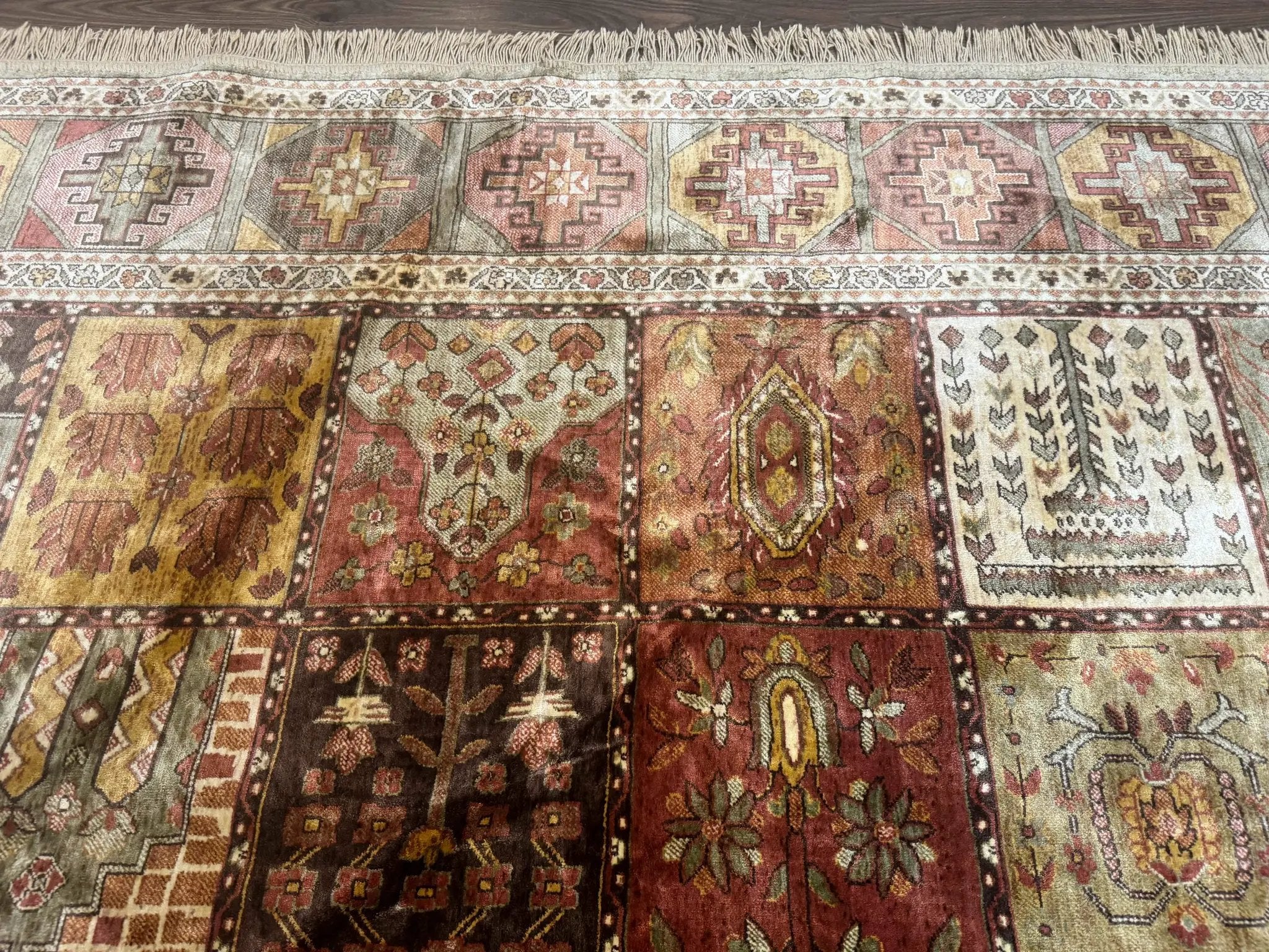 Panel Design Rug 8 x 10.6, Oriental Carpet, Belgium Power Loomed Rug by Jewel Rugs