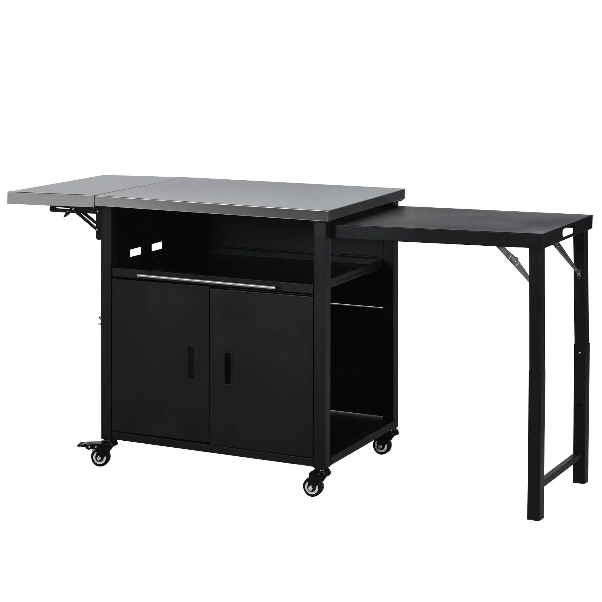 Foldable Outdoor Prep Station BBQ Cart Patio Dining Cart by HouseOfZazla
