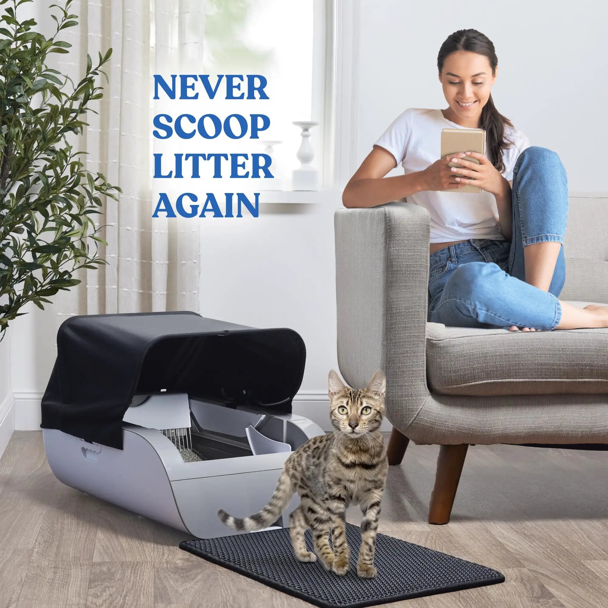 Smart Cat Litter Box With Wide Opening by HouseOfZazla