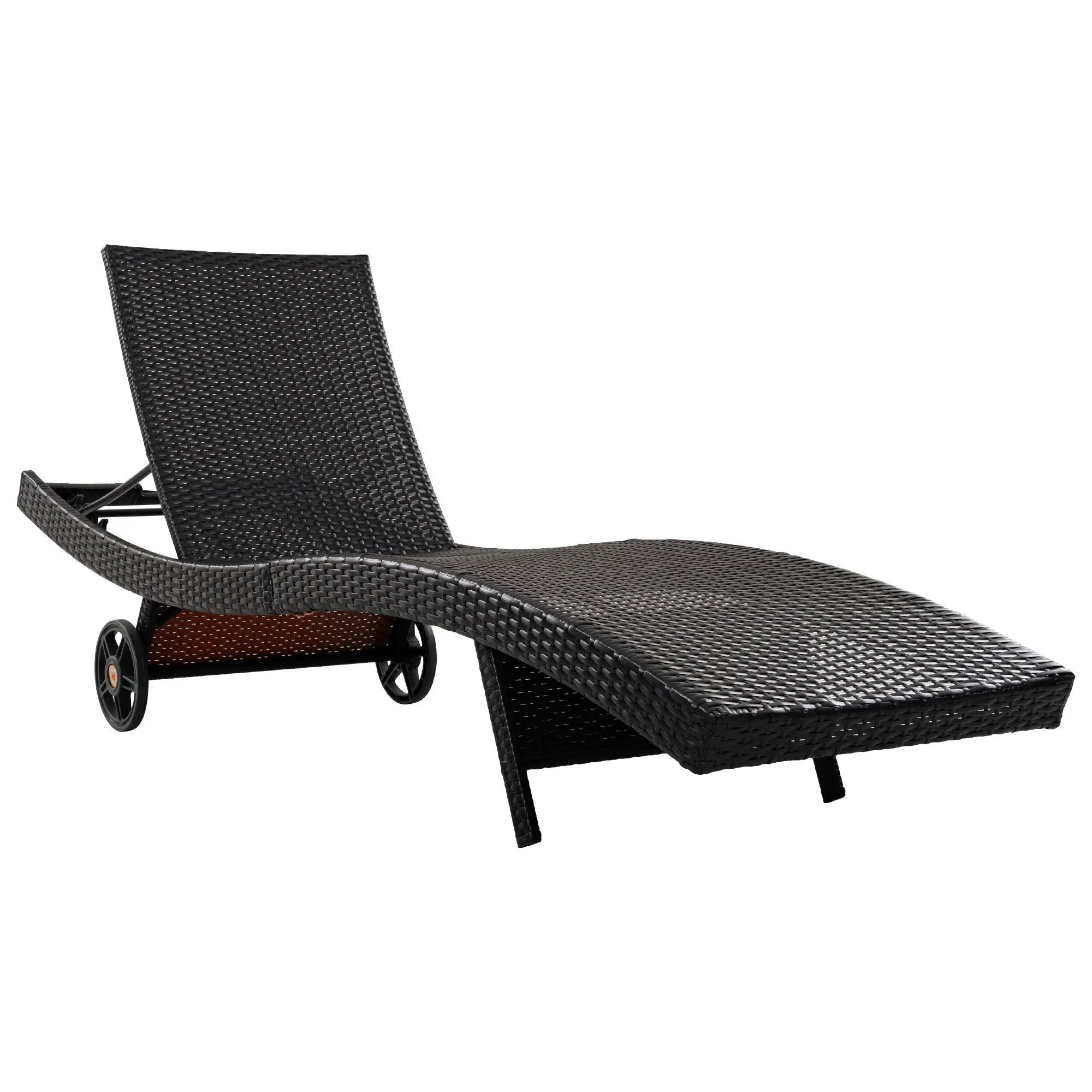 K&K 80'' Patio Wicker Chaise Lounge Chairs Set of 2 by HouseOfZazla