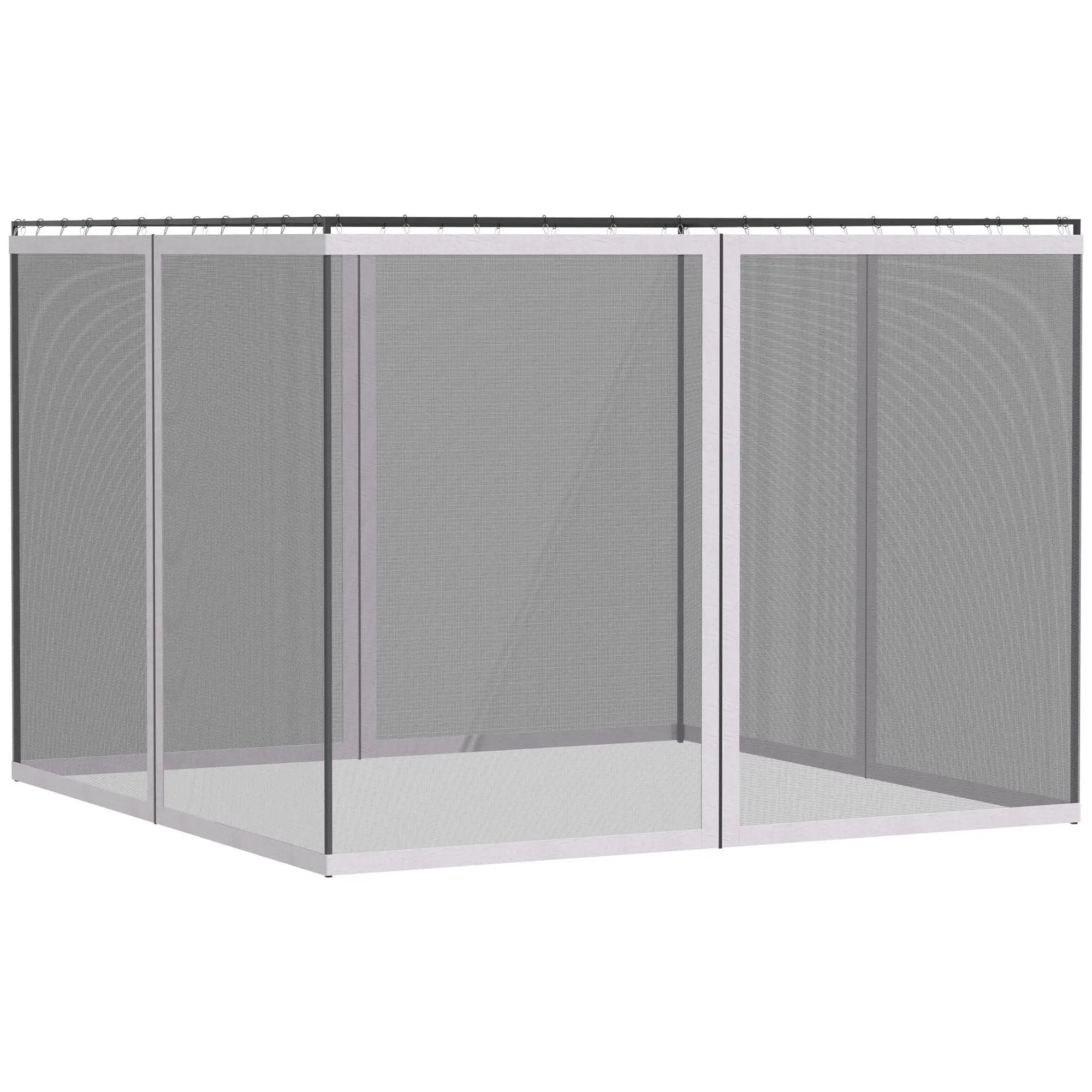 Outsunny - 10' x 13' Replacement Mesh Sidewall Netting For Patio Gazebos And Canopy Tents With Zippers (Sidewall Only) - White by HouseOfZazla