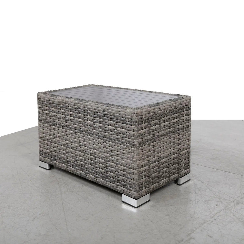 Chesterville - Slatted Side Table With Aluminum Top - Gray by HouseOfZazla