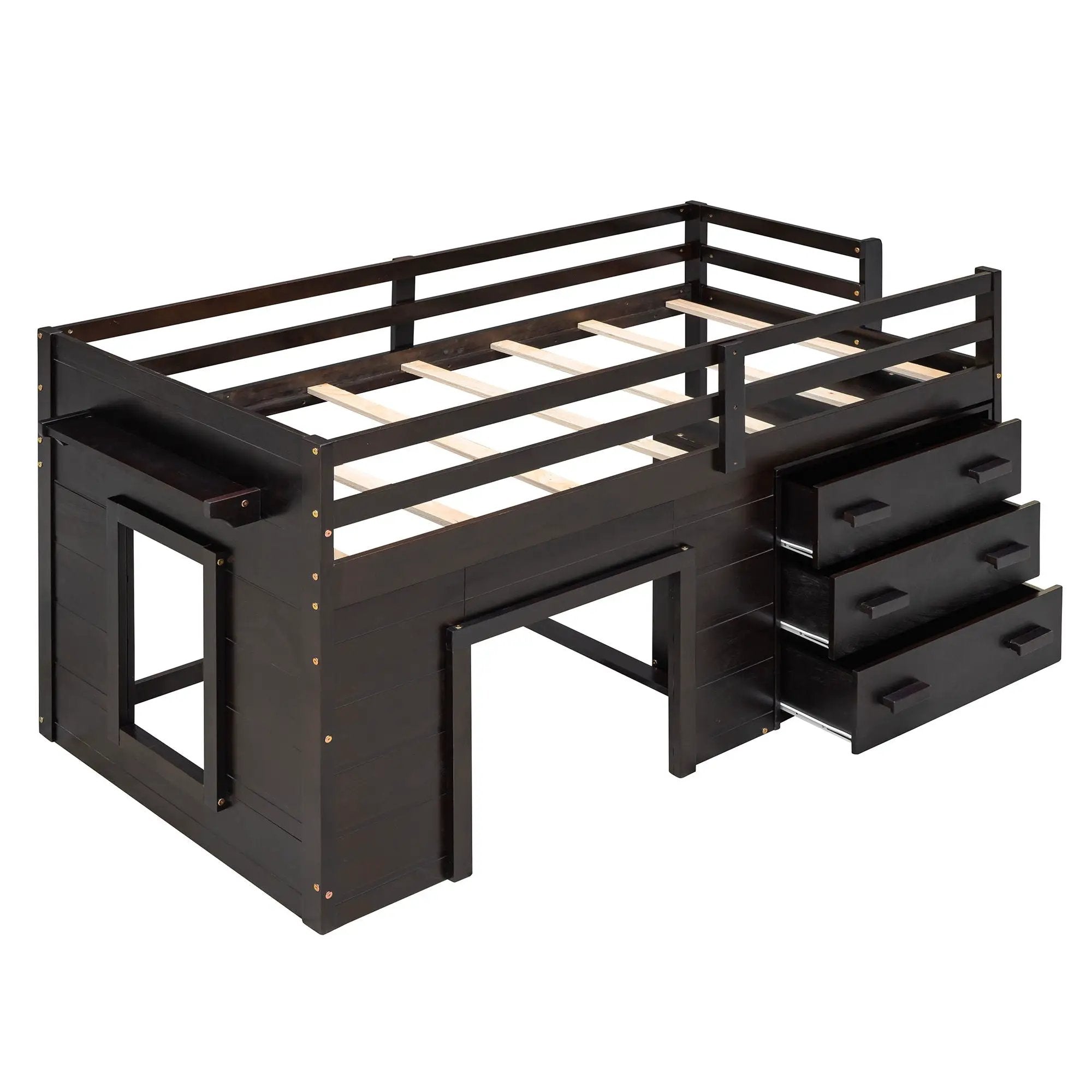 Loft Bed With Cabinet And Shelf by HouseOfZazla