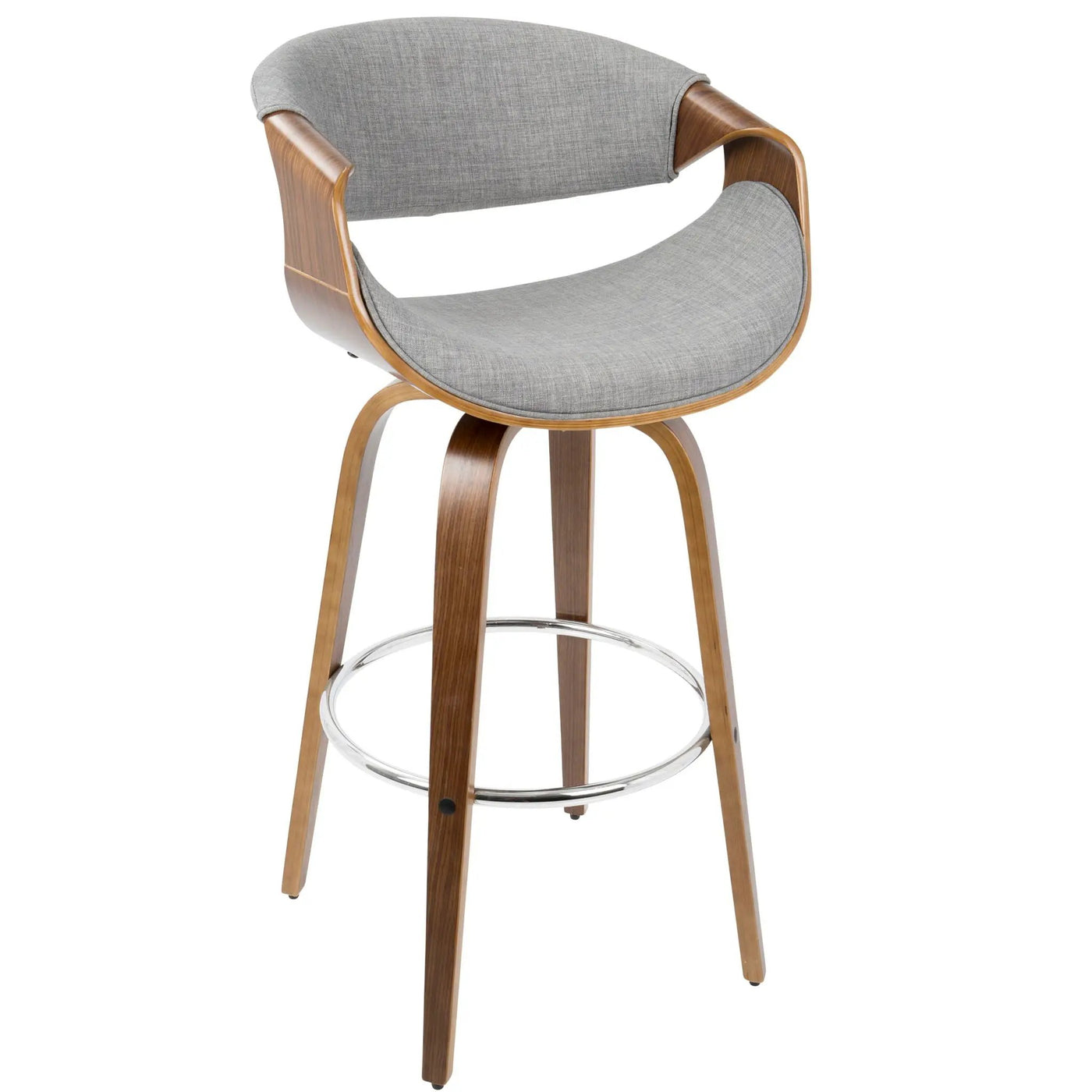 Curvini Mid - Century Modern Fixed Height Barstool With Swivel (Set of 2) by HouseOfZazla