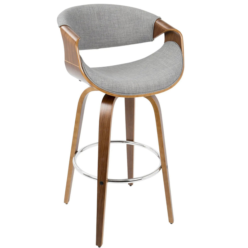 Curvini Mid - Century Modern Fixed Height Barstool With Swivel (Set of 2) by HouseOfZazla